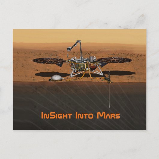InSight Mars Lander Mission Briefkaart (Voorkant)