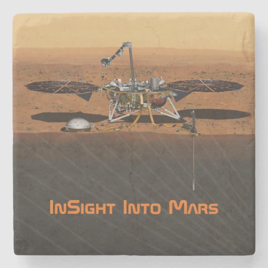 InSight Mars Lander Mission Stenen Onderzetter (Voorkant)