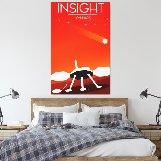 Insight Mars Lander Space Art Canvas Afdruk (Insitu (Slaapkamer))