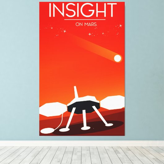 Insight Mars Lander Space Art Canvas Afdruk (Insitu (Houten vloer))