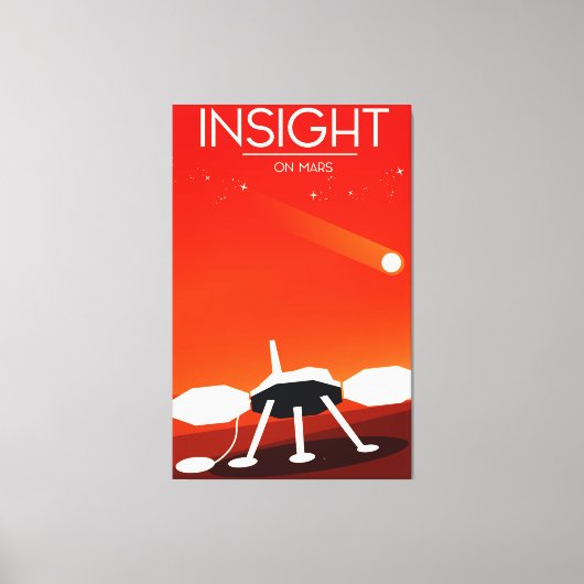 Insight Mars Lander Space Art Canvas Afdruk (Voorkant)