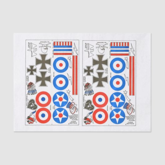 Insignaalplaat op basis van een modelvliegtuig op tissuepapier (Voorkant)