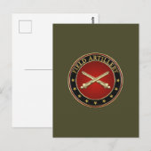 Insignes van de Field Artillery Branch Briefkaart (Voorkant / Achterkant)
