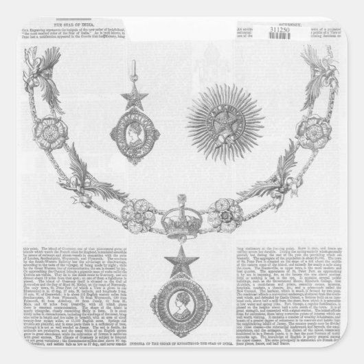 Insignia of the Order of Knighthood Vierkante Sticker (Voorkant)