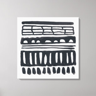 inslag I   Moderne zwarte Waterverf Canvas Afdruk