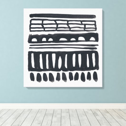 inslag I | Moderne zwarte Waterverf Canvas Afdruk (Insitu (Houten vloer))