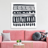 inslag I | Moderne zwarte Waterverf Canvas Afdruk (Insitu (Woonkamer))