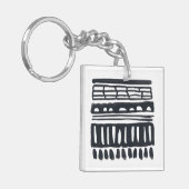 inslag I | Moderne zwarte Waterverf Sleutelhanger (Voorkant Links)