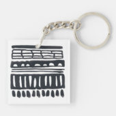 inslag I | Moderne zwarte Waterverf Sleutelhanger (Achterkant)