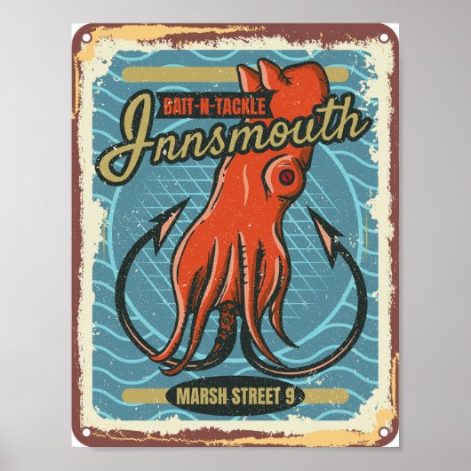 Insmouth Bait and Tackle Vist Lovecraft Poster (Voorkant)