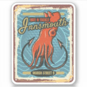 Insmouth Bait and Tackle Vist Lovecraft Sticker (Voorkant)