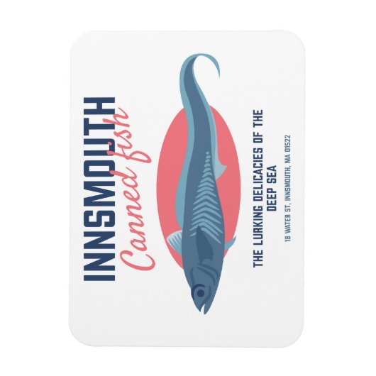 Insmouth Canned Fish Lovecraftian Magneet (Verticaal)