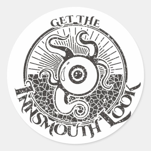 Insmouth Kijk Tentacle Lovecraftian Ronde Sticker (Voorkant)