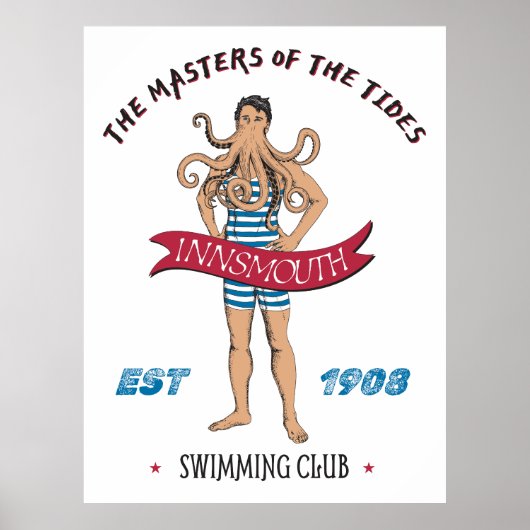 Insmouth Lovecraft Cthulhu Swimming Club Poster (Voorkant)