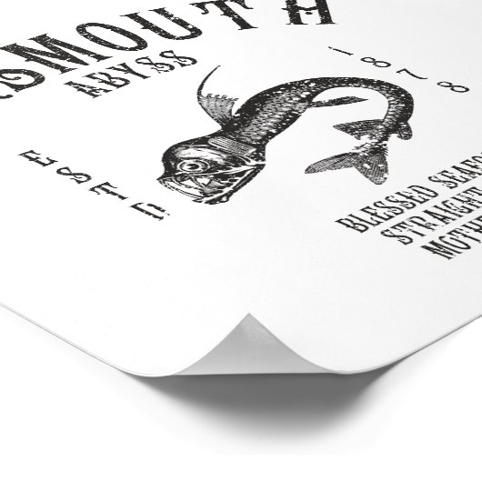 Insmouth Seafood Deep zee Fish Viperfish Poster (Hoek)