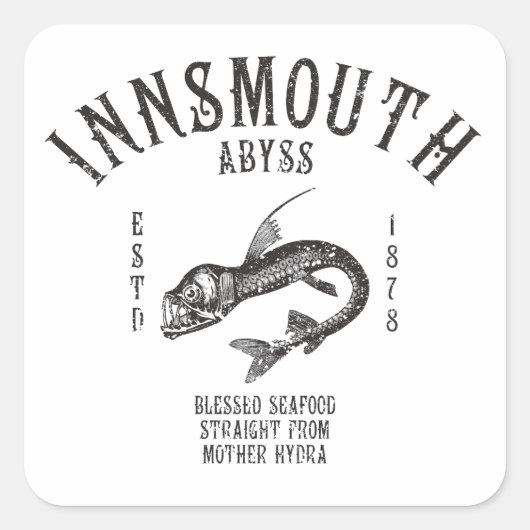 Insmouth Seafood Deep zee Fish Viperfish Vierkante Sticker (Voorkant)
