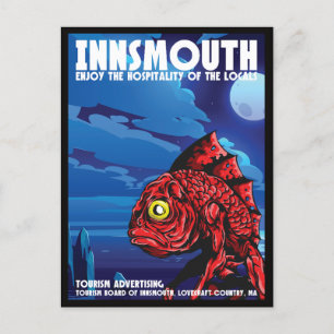 Insmouth Vintage Travel Poster Lovecraft Briefkaart