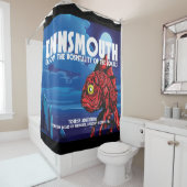 Insmouth Vintage Travel Poster Lovecraft Douchegordijn (In situ)