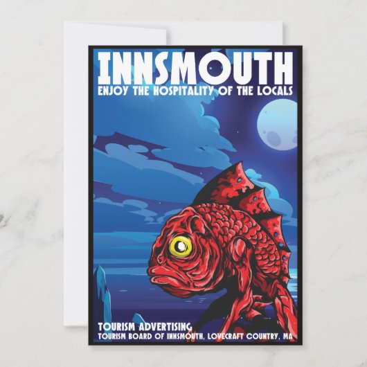 Insmouth Vintage Travel Poster Lovecraft Kaart (Voorkant)