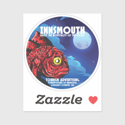 Insmouth Vintage Travel Poster Lovecraft Sticker (Vel)