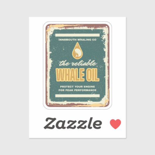 Insmouth Whale Oil Lovecraft Sticker (Vel)