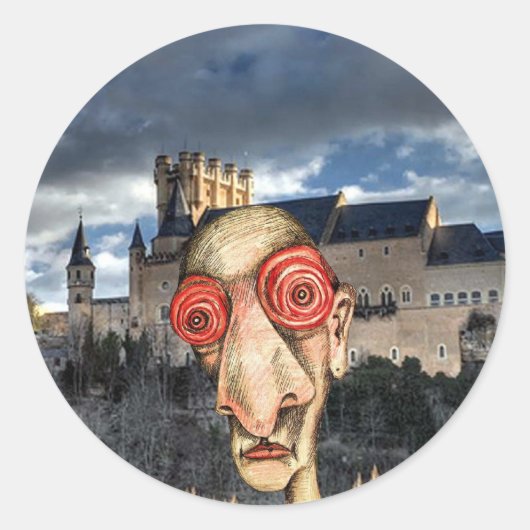 Insomniac bezoekt Alcazar-of-Segovia Ronde Sticker (Voorkant)