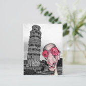 Insomniac bezoekt de "Leaning Tower of Pisa" Briefkaart (Staand voorkant)