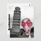 Insomniac bezoekt de "Leaning Tower of Pisa" Briefkaart (Voorkant / Achterkant)