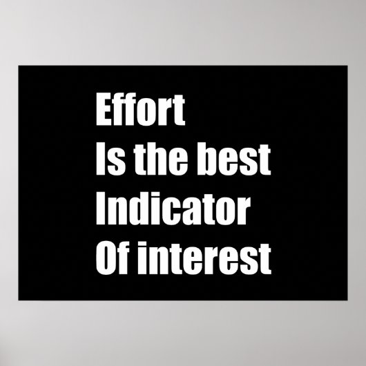 Inspanning is de beste indicator van belang poster (Voorkant)
