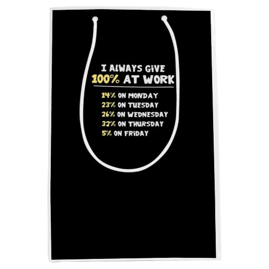 Inspanning op het werk essentieel - nauwelijks wer medium cadeauzakje (Voorkant)