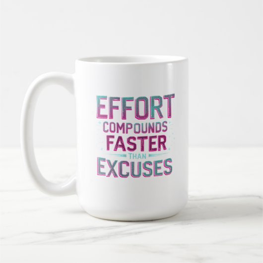"Inspanning over excuses" Koffiemok (Links)