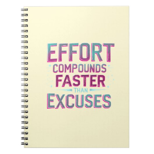 "Inspanning over excuses" Notitieboek (Voorkant)