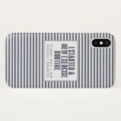 Inspannings routine Humor blauw gestreept Case-Mate iPhone Case (Achterkant (horizontaal))