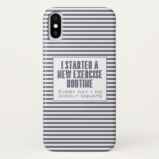 Inspannings routine Humor blauw gestreept Case-Mate iPhone Case (Achterkant)