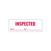 INSPECTED By and Date Line Business Text Template Zelfinktende Stempel (Design)