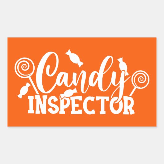 Inspecteur Halloween Snoep Rechthoekige Sticker (Voorkant)