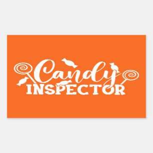Inspecteur Halloween Snoep Rechthoekige Sticker