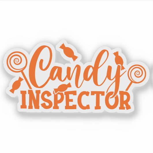 Inspecteur Halloween Snoep Sticker (Voorkant)