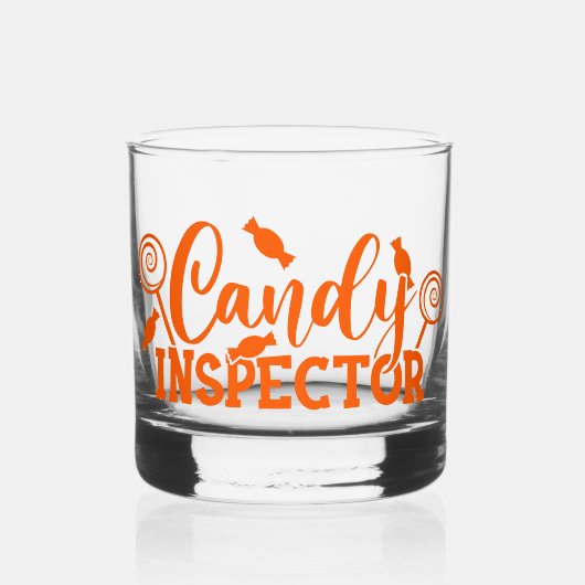 Inspecteur Halloween Snoep Whisky Glas (Voorkant)