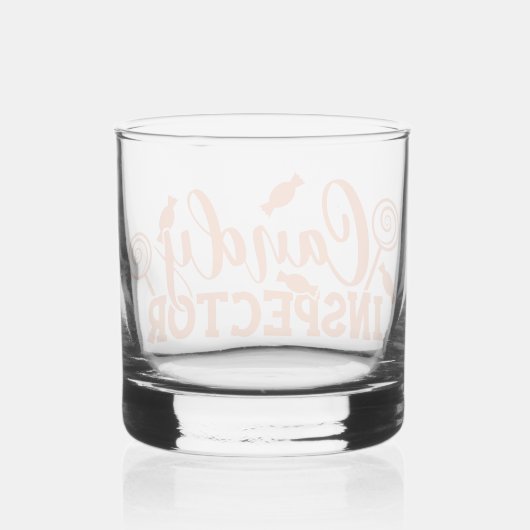 Inspecteur Halloween Snoep Whisky Glas (Achterkant)