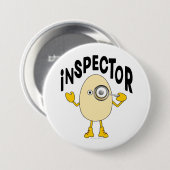 Inspector Egghead Tekst Ronde Button 7,6 Cm (Voorkant /achterkant)