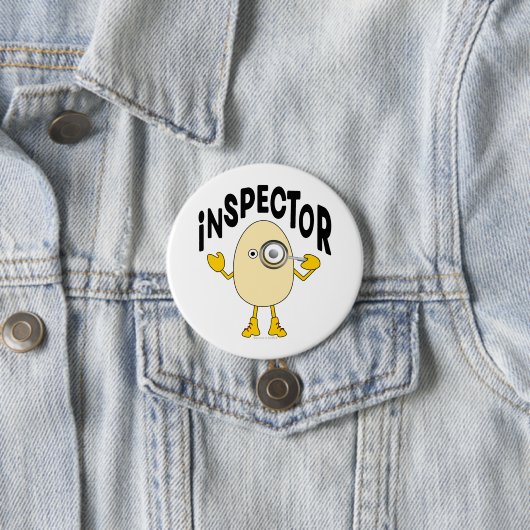 Inspector Egghead Tekst Ronde Button 7,6 Cm (In situ)