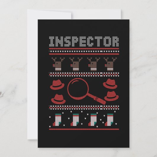 Inspector Investigator Ugly Christmas Sweater Gift Kaart (Voorkant)