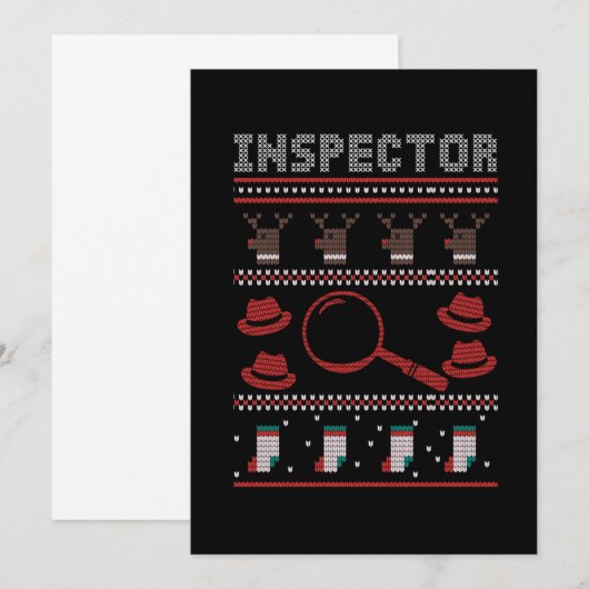 Inspector Investigator Ugly Christmas Sweater Gift Kaart (Voorkant / Achterkant)