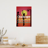 Inspiratiationele levensuitdagingen Netball Quote Poster (Keuken)