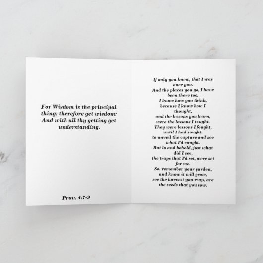 Inspiratie, aanmoediging, geloof, hoop bedankkaart (Binnen)