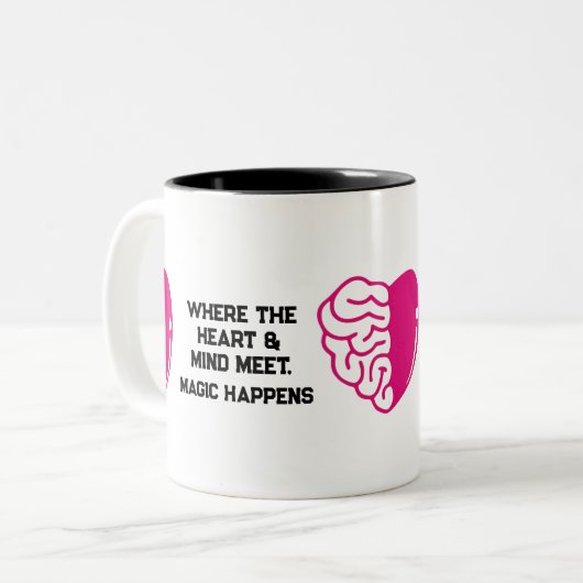 Inspiratie & affectie tweekleurige koffiemok (Voorkant links)