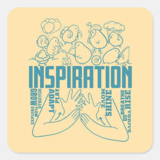 Inspiratie - ASL Design Vierkante Sticker