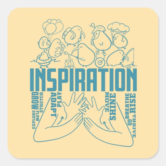 Inspiratie - ASL Design Vierkante Sticker (Voorkant)