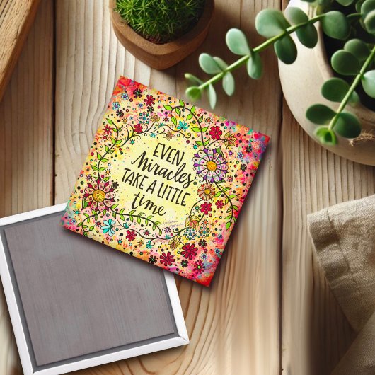 Inspiratie Bloemen  wonderen Quote Inspirerend Magneet